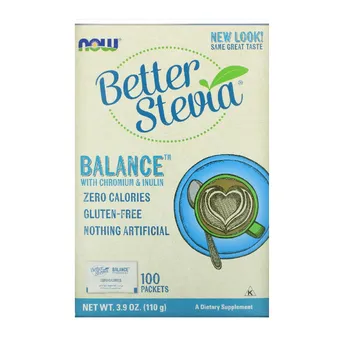 BetterStevia Balance  z  Chromium i Inulin - 100 packets Now Foods