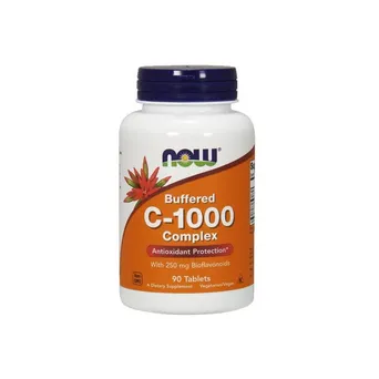 Buforowana Witamina C 1000 mg + Bioflawonoidy Cytrusowe 250 mg -90 tabl. NOW Foods