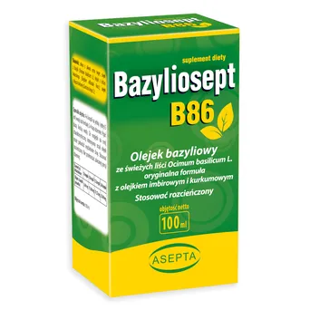 Bazyliosept B86 - Olejek bazyliowy + olejek z imbiru i kurkumy 100ml
