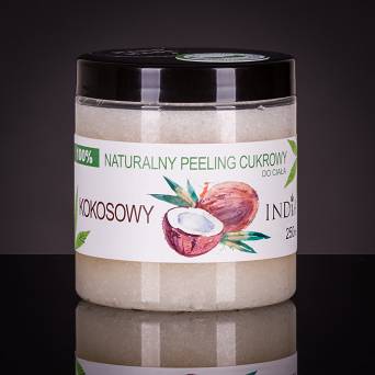 naturalny peeling cukrowy kokosowy 250 ml-olej z konopi