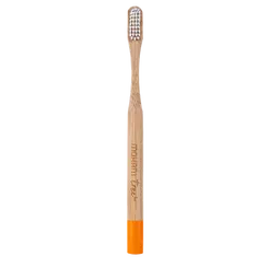 Bambusowa szczoteczka do zębów Mohani - pomarańczowa, włosie miękkie