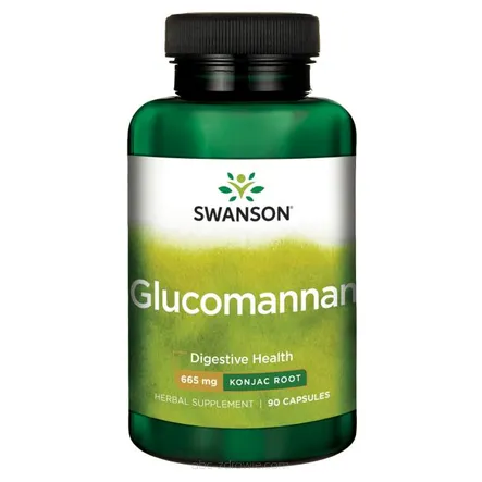 Opakowanie zawiera Glucomannan 665 mg - Konjac Root Swanson 90 kaps.