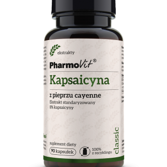 Kapsaicyna z pieprzu cayenne Ekstrakt standaryzowany 8% kapsaicyny 90 kaps | Classic Pharmovit