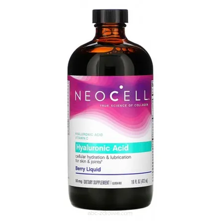 Butelka zawiera Kwas Hialuronowy, Blueberry w płynie - 473 ml. NeoCell