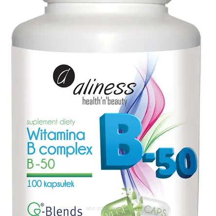Witamina B complex B-50
100 kapsułek,suplement diety
•	Poprawa metabolizmu homocysteiny
•	Poprawa prawidłowej syntezy cysteiny
