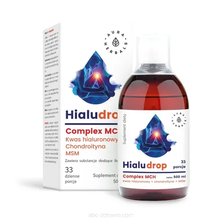 HialuDrop Kwas Hialuronowy, Chondroityna, MSM AURA HERBALS
