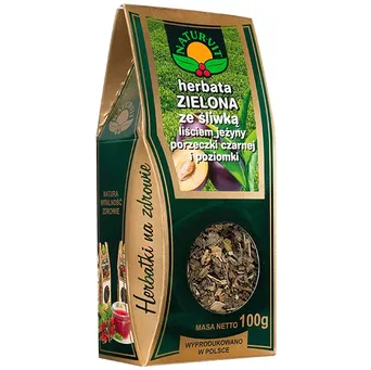 NATURA-WITA Herbata zielona ze śliwką, liściem jeżyny, porzeczki i poziomki 100g