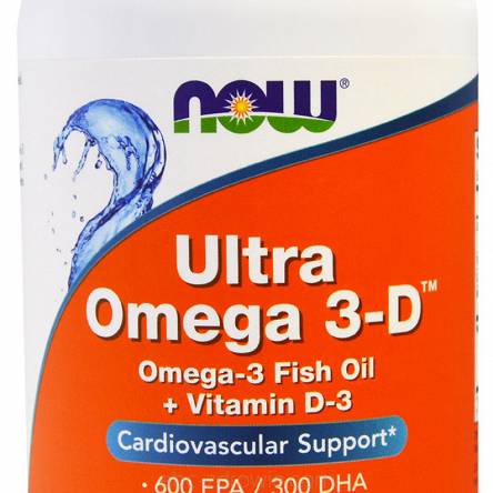 Ultra Omega 3-D z Witamina D-3 - 180 kaps.  NOW Foods