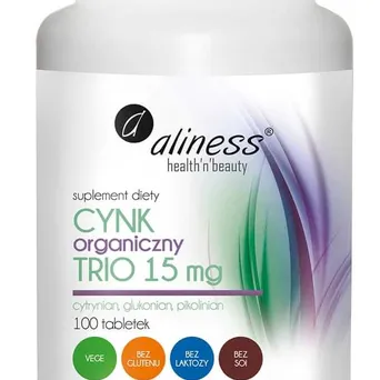 Cynk organiczny TRIO -Aliness-15 mg x 100 tabs