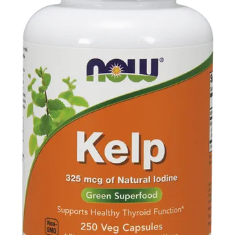 Kelp - 325mcg naturalnego jodu, 250 kapsułek wegetariańskich  NOW FOODS