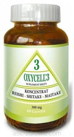 Oxycell 3,Reishi,Shitake,Maitake, duże opakowanie 100 kaps.