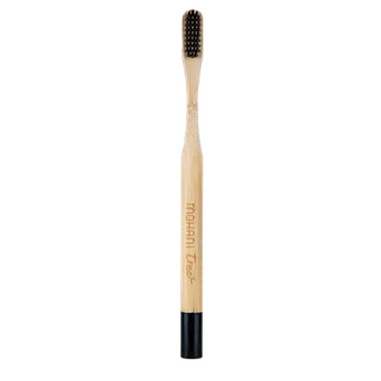 Bambusowa szczoteczka do zębów Mohani - czarna, włosie średnie