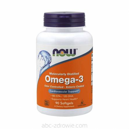 Omega-3 tabletki dojelitowe  NOW Foods - 90 kaps.