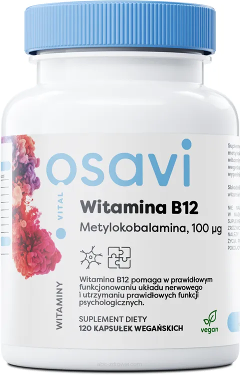 Witamina B12 Metylokobalamina, 100mcg - 120 vegan kaps. Osavi
