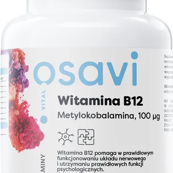 Witamina B12 Metylokobalamina, 100mcg - 120 vegan kaps. Osavi