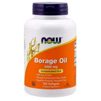 Borage Oil GLA - Olej z Ogórecznika 1000 mg 120 kaps. NOW Foods