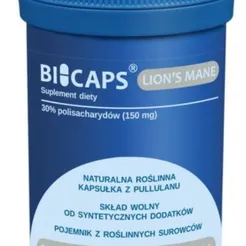 Soplówka jeżowata w tabletkach, 30% polisacharydów .Bicaps Formeds 60 kaps.