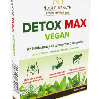 Detox Max Vegan Oczyszczanie organizmu  Noble Health 21 kaps.
