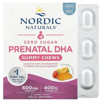 Prenatal DHA żelki o smaku , truskawkowo pomarańczowe – 27 żelek Nordic Naturals