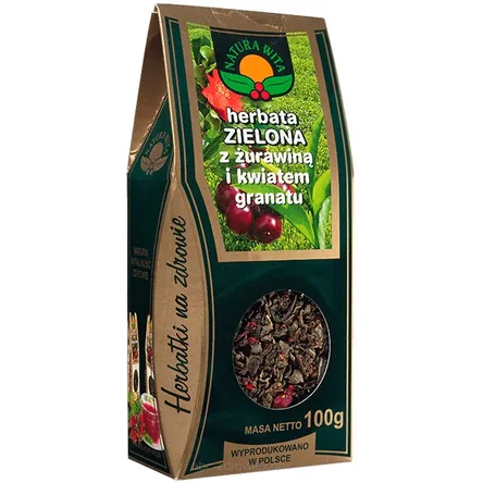 NATURA-WITA Herbata zielona z żurawiną i kwiatem granatu 100g