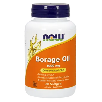 Borage Oil GLA - Olej z Ogórecznika 1000 mg 60 kaps. NOW Foods