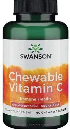 Chewable Witamina C, Natural Cherry Flavour - 60 chewable tabs SWANSON