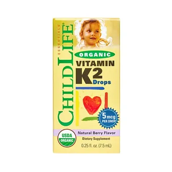 Witamina K2 dla dzieci w kroplach, smak jagodowy, Child Life 7 ml.