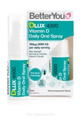DLux 4000 Daily Witamina D Oral Spray, Natural Peppermint - 15 ml. BetterYou