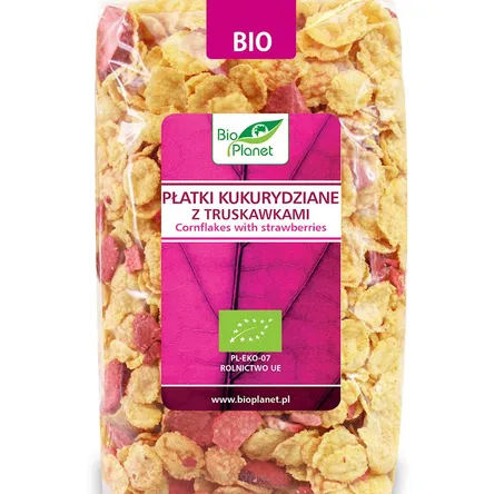Płatki kukurydziane z truskawkami BIO 250g Bio Planet