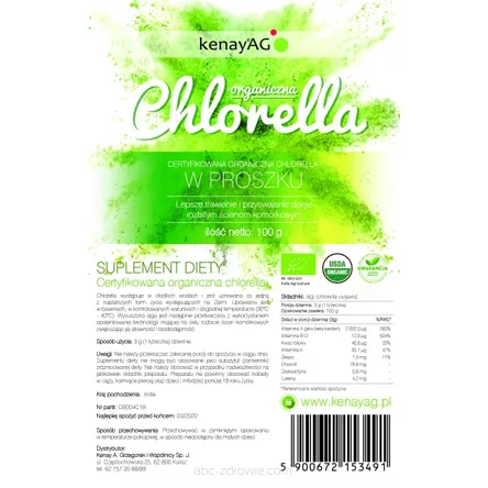 Organiczna- Chlorella w proszku-Kenayag