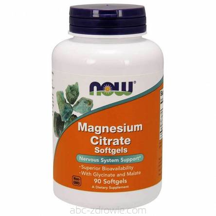 NOW Foods Magnesium Citrate - Magnez /cytrynian magnezu/ 90 kaps. 
