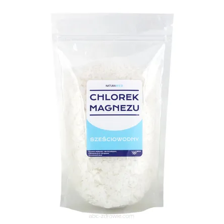 Opakowanie zawiera Chlorek magnezu - płatki kąpielowe 1kg NATURAMED 