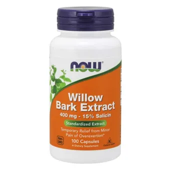 Ekstrakt z kory Wierzby Białej - Willow Bark Extract 400 mg 100 kaps. NOW Foods