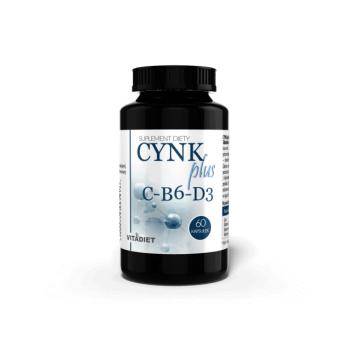 Cynk Plus  witaminy C, B6,D  60 kaps Vitadiet 