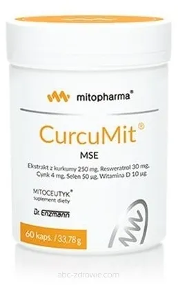 Opakowanie zawiera CurcuMit MSE dr Enzmann 60 kapsułek Mito Pharma