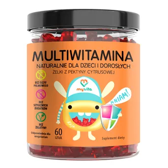 Żelki Multiwitamina z pektyny cytrusowej 60 sztuk (dzieci i dorośli) MyVita