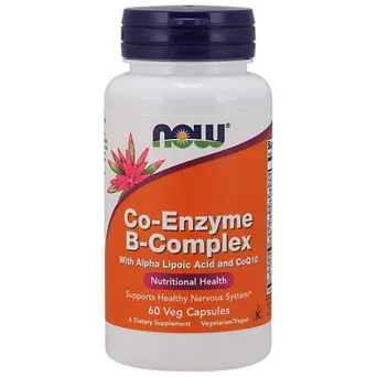 Co-Enzyme B-Complex - Kompleks Witamin z grupy B + Kwas alfa liponowy + Koenzym Q10 60 kaps. NOW Foods