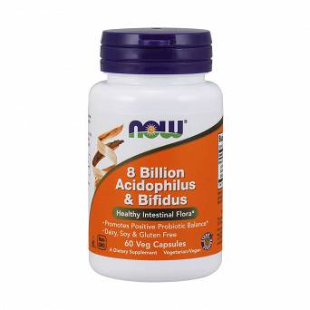 8 Billion Acidophilus & Bifidus -Now Foods 60 kaps.