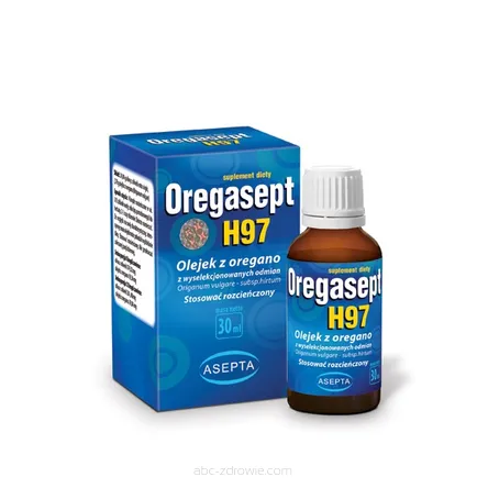 Opakowanie zawiera Oregasept H97- Olejek z oregano 30ml 