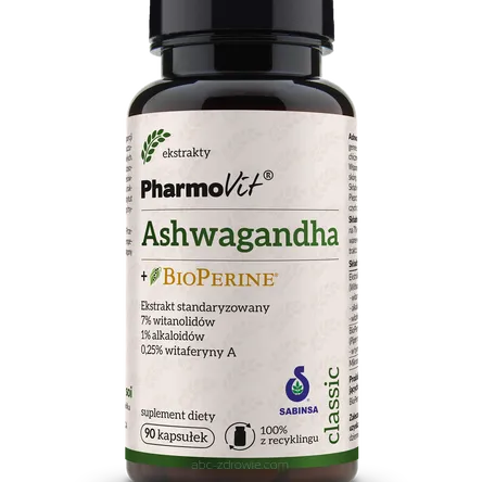 Opakowanie Ashwagandha + BioPerine® 90 kaps | Classic Pharmovit