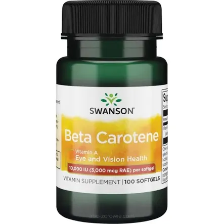 Opakowanie zawiera Beta Carotene - Beta Karoten Swanson 100 kaps.
