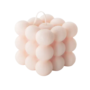 100% Naturalna świeca bubble Mohani z wosku rzepakowego - różowa, duża