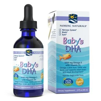 DHA dla dzieci z witaminą D3 Nordic Naturals Baby's DHA,1050mg , 60 ml. 