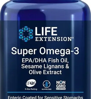Super Omega-3 EPA/DHA with Sesame Lignans & Olive Extract - 60 enteric coated softgels