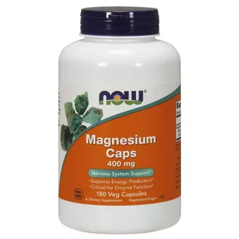 Magnesium Caps - Magnez 400 mg 180 kaps. NOW Foods