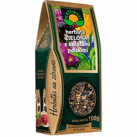 Natura-wita herbata zielona + kwiaty polskie 100g PUDEŁKO
