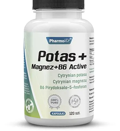 Potas+Magnez+B6 Active Pahrmovit 120 kaps