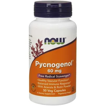 Pycnogenol - Ekstrakt z kory francuskiej Sosny Morskiej 60 mg 50 kaps. NOW Foods