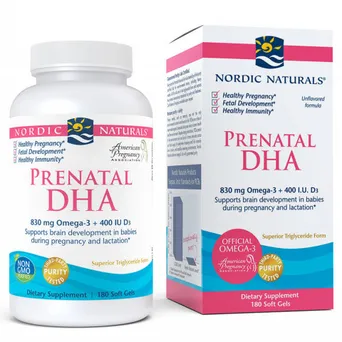 Prenatal DHA z witamina D3, 830mg - 180 kaps.Nordic Naturals