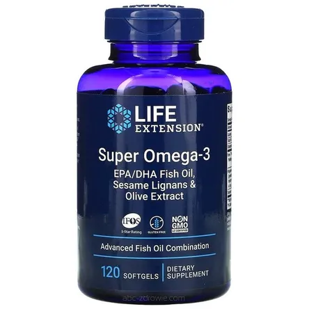 Super Omega-3 z lignanami sezamowymi, ekstraktem z oliwy, krylem oraz astaksantyną Life Extension 120